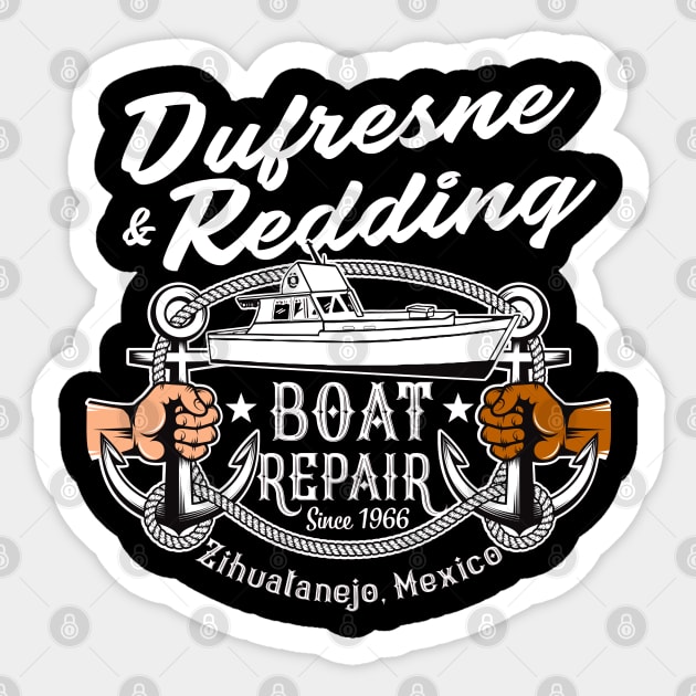 Dufresne & Redding Boat Repair Zihuatanejo Mexico Sticker by Alema Art